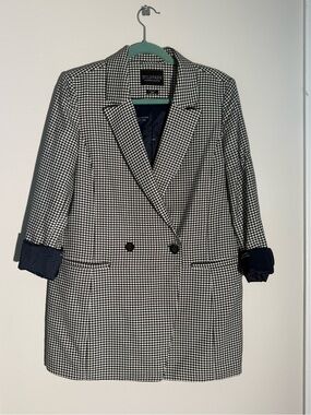 Wildfang Black & White Houndstooth Double-Breasted Blazer | Empower Collection